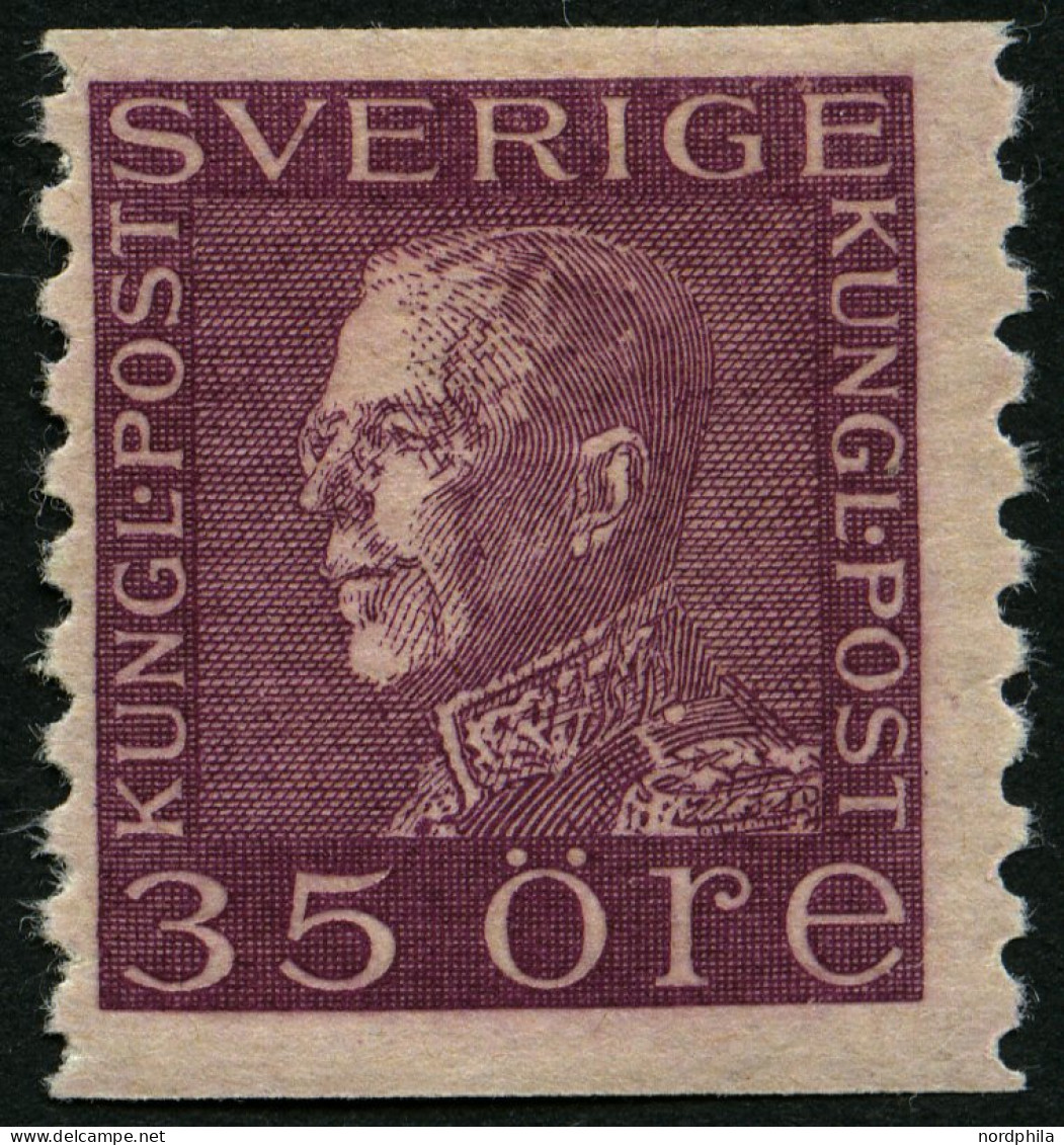 SCHWEDEN 190I *, 1930, 35 Ö. Rotlila, Getöntes Papier, Falzreste, Pracht - Used Stamps