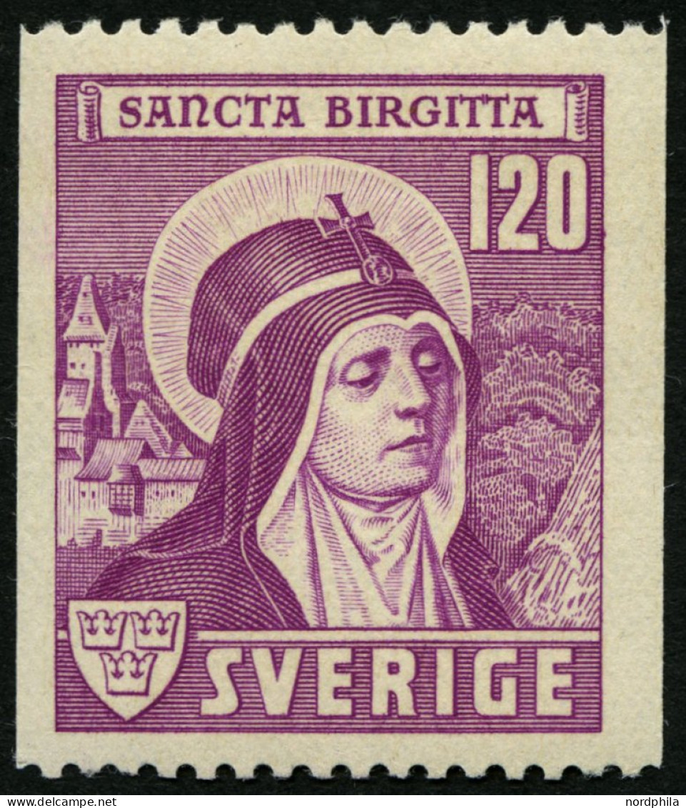 SCHWEDEN 289C **, 1941, 120 Ö. Heilige Birgitta, Waagerecht Gezähnt, Pracht, Mi. 50.- - Used Stamps