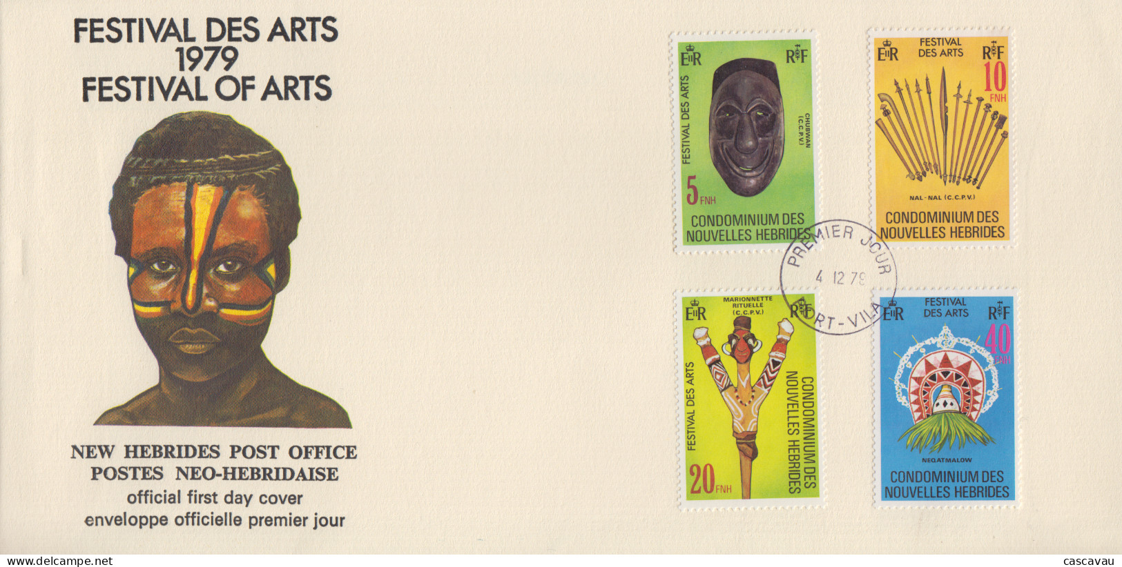 Enveloppe  FDC  1er  Jour   NOUVELLES  HEBRIDES    Festival  Des  Arts   1979 - FDC