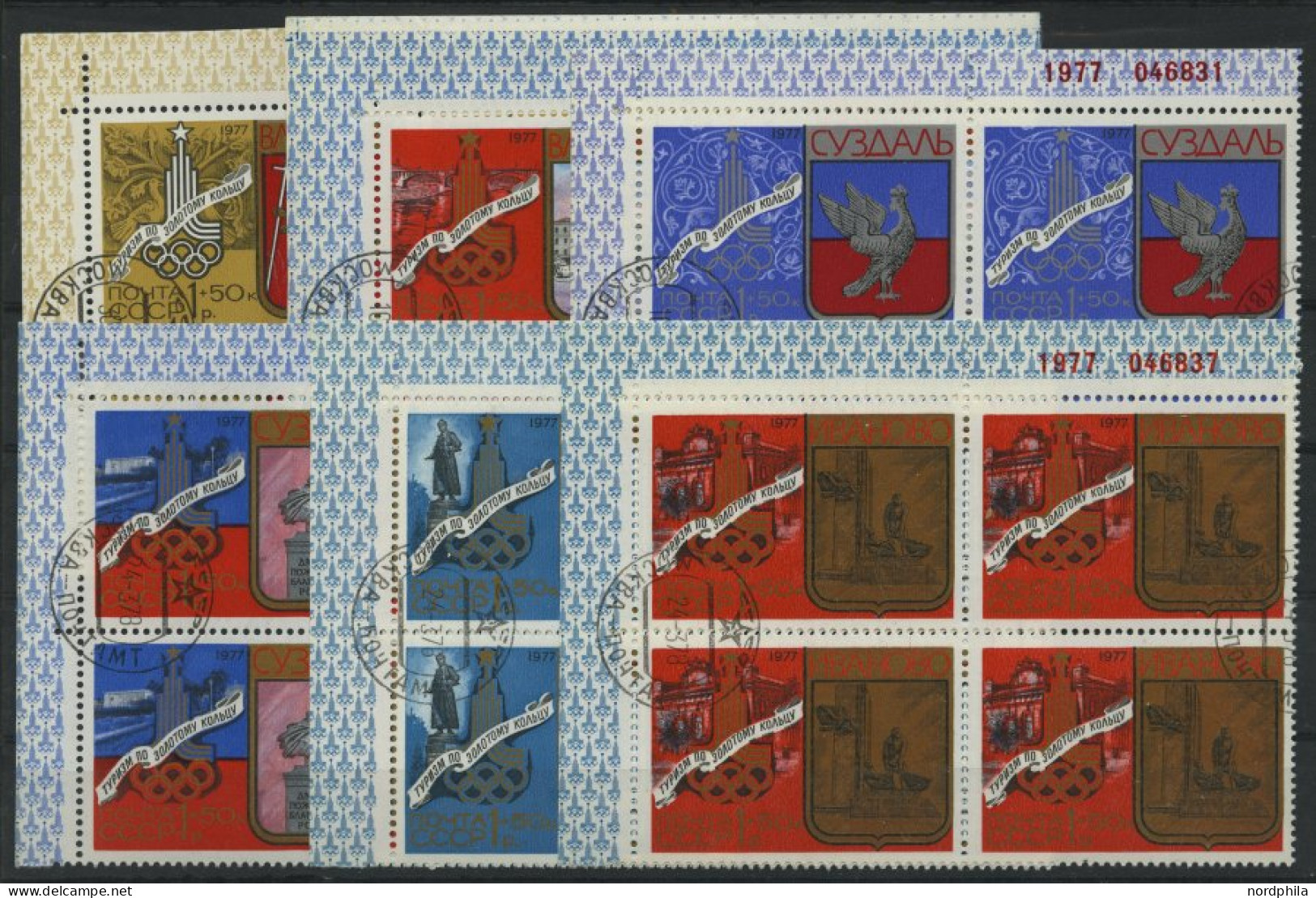 SOWJETUNION 4686-91 VB O, 1977, Olympische Sommerspiele Je In Eckrandviererblocks, Prachtsatz, Mi. (72.-) - Used Stamps