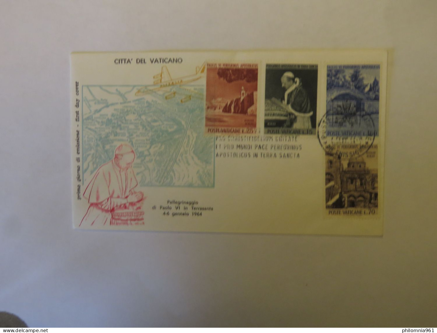 VATICAN PELLEGRINAGGIO DI PAOLE VI IN TERRASENTA 4-6 GENNAIO 1964 FDC 1964 - Other & Unclassified