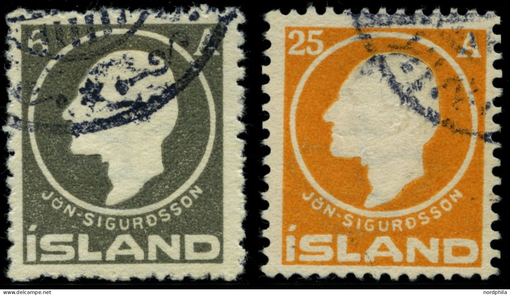 ISLAND 66,68 O, 1911, 6 Und 25 A. Sigurdsson, üblich Gezähnt Pracht, Mi. 60.- - Other & Unclassified