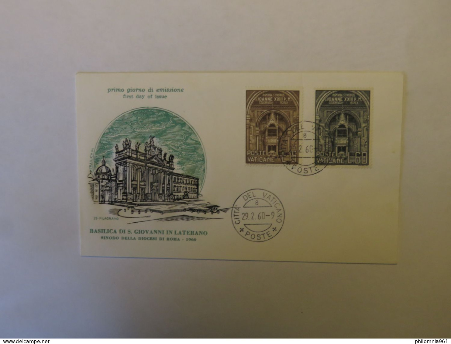 VATICAN BASILICA DI S. GIOVANNI IN LATERANO FDC 1960 - Other & Unclassified