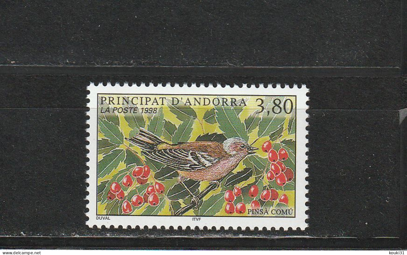 Andorre YT 501 ** : Pinson Des Arbres - 1998 - Songbirds & Tree Dwellers