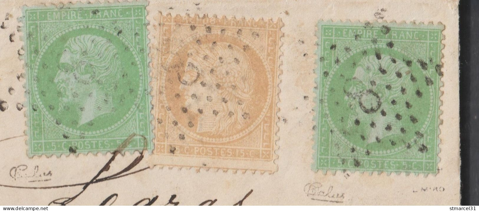 PIECE D'AMATEUR 2 X N°35 + N°59 Signé CALVES Et MIRO LUXE - 1862 Napoleon III