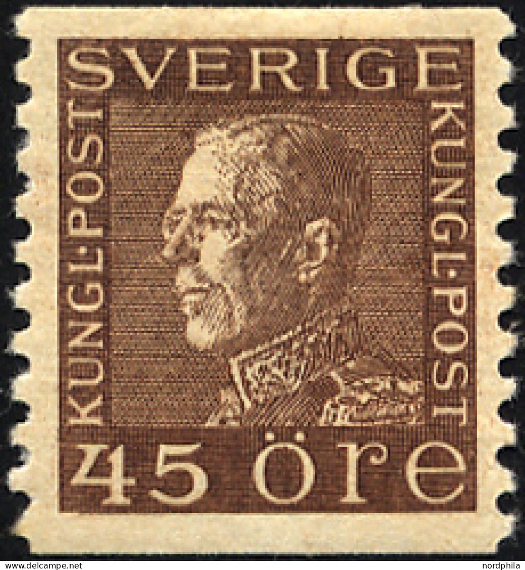 SCHWEDEN 194I *, 1929, 45 Ö. Braun, Getöntes Papier, Pracht - Oblitérés