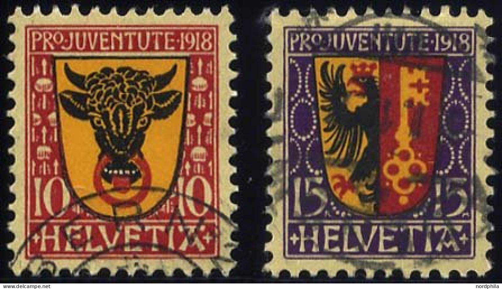 SCHWEIZ BUNDESPOST 143/4 O, 1918, Pro Juventute, Pracht, Mi. 45.- - Used Stamps