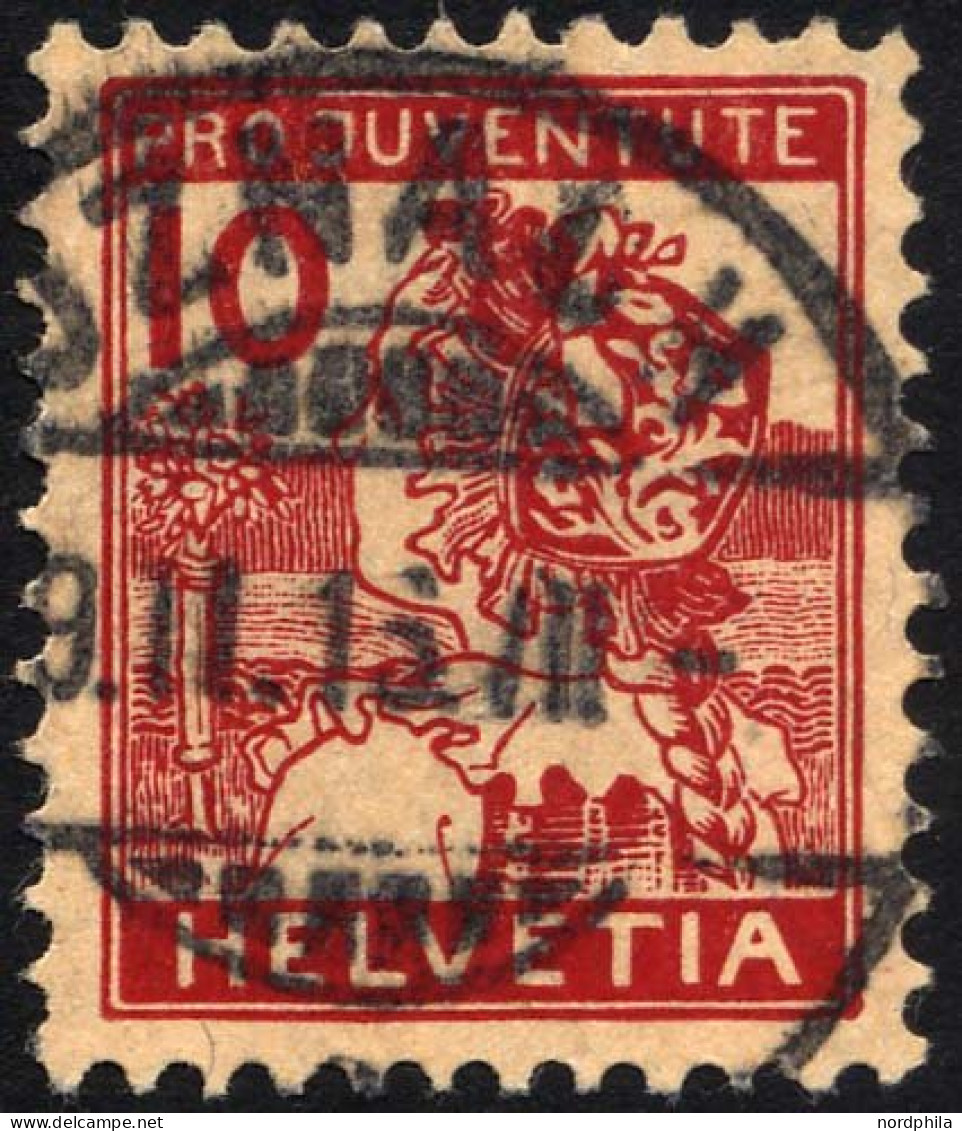 SCHWEIZ BUNDESPOST 129 O, 1915, 10 C. Pro Juventute, Pracht, Mi. 110.- - Usati