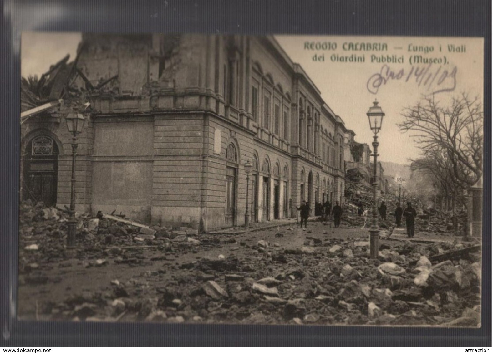 ITALIA-CALABRIA-REGGIO CALABRIA-TERREMOTO 1908-lungo I Viali Dei Giardini Pubblici Museo - Reggio Calabria