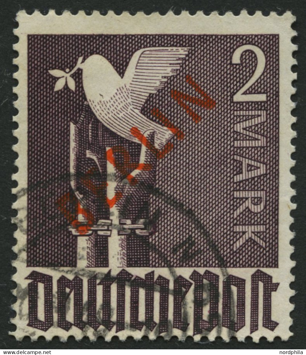 BERLIN 34 O, 1949, 2 M. Rotaufdruck, Normale Zähnung, Pracht, Gepr. D. Schlegel, Mi. 280.- - Oblitérés