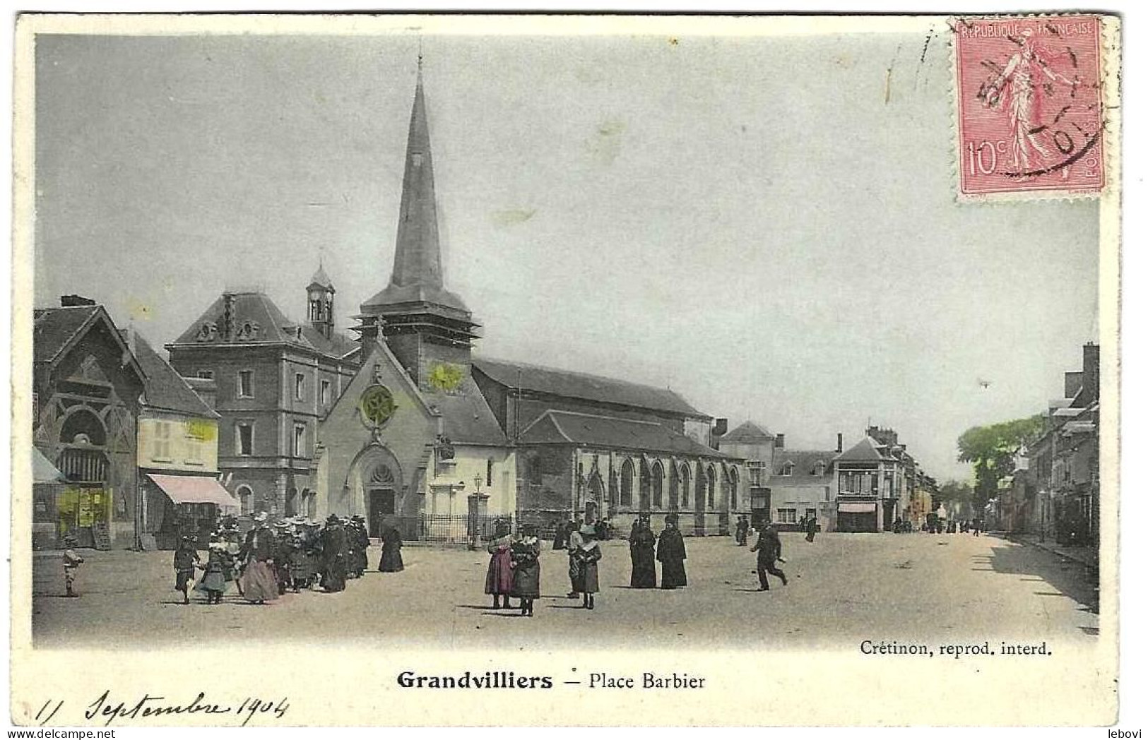 France – GRANDVILLIERS « Place Barbier » - Ed . Crétinon (1904) - Grandvilliers
