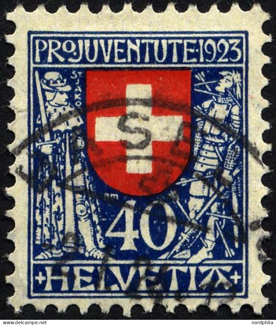 SCHWEIZ BUNDESPOST 188 O, 1923, 40 C. Pro Juventute, Pracht, Mi. 65.- - Used Stamps