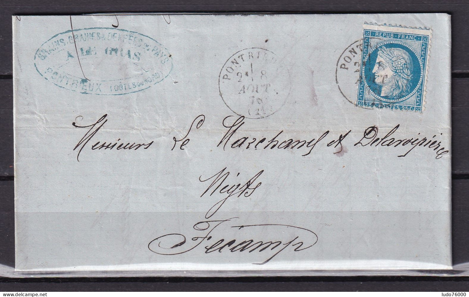 D 775 / LOT CERES N° 60 SUR LETTRE - 1871-1875 Cérès