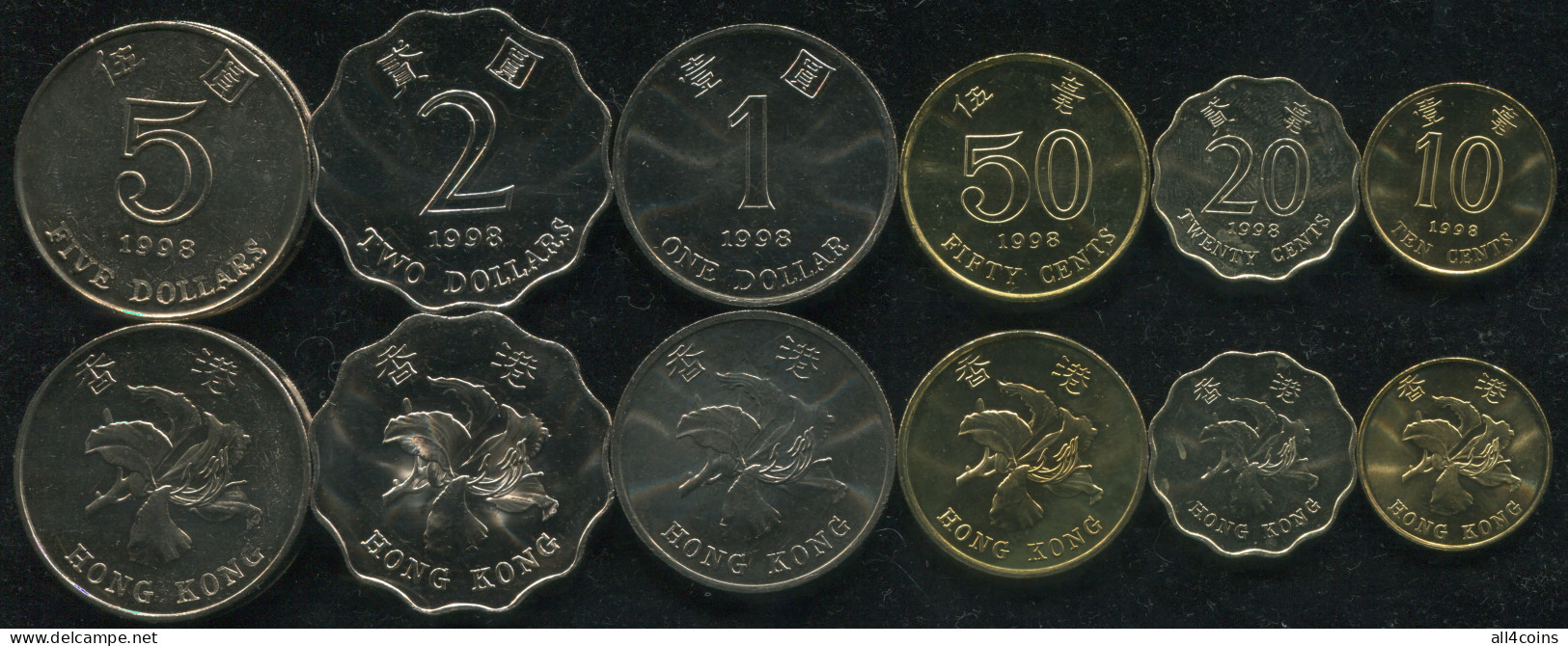Hong Kong Coins Set #4. 1993-98 (6 Coins. XF-Unc) - Hong Kong