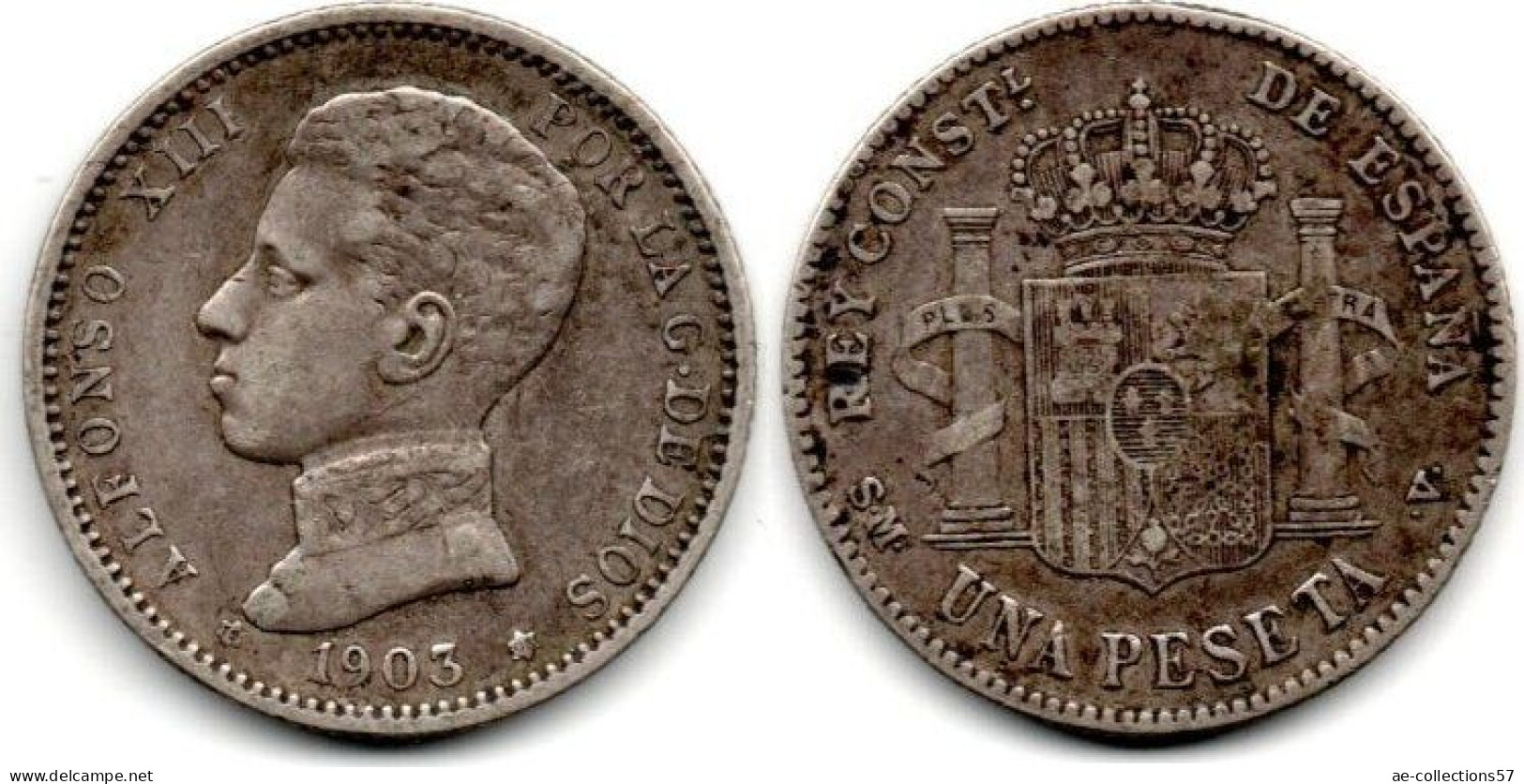 MA // 33063  /  Espagne - Spain - Spanien   --  1 Peseta 1903 SM-V   --  TTB - Premières Frappes