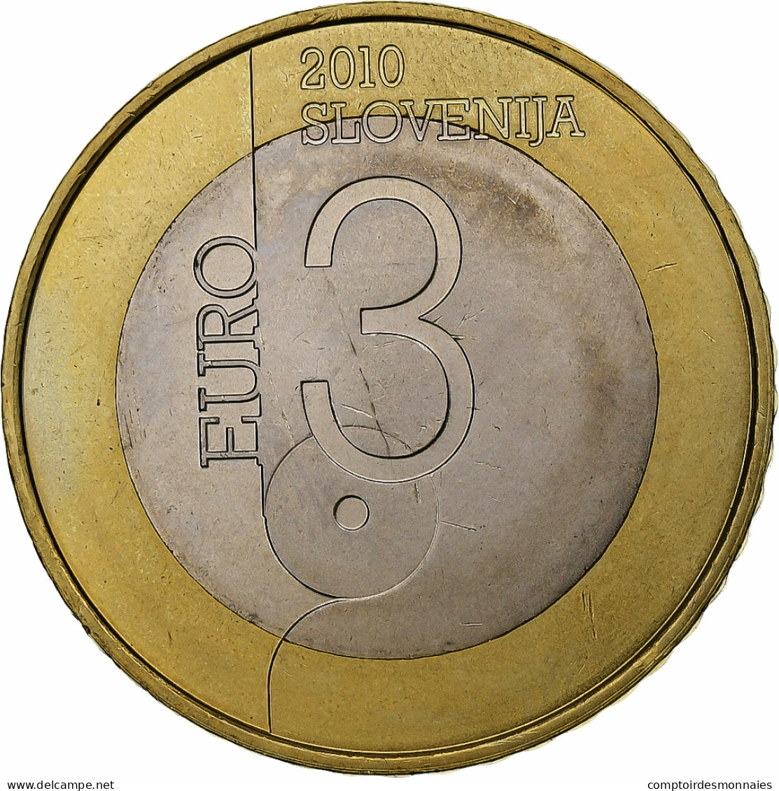 Slovénie, 3 Euro, UNESCO, 2010, SUP, Bimétallique, KM:95 - Slovénie