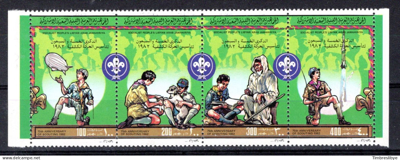 LIBYA 2.3.1982; 75e Aniversaire Scouts Libyenne; Michel-N°  980 - 983  ; MNH, Neuf ** - Libië