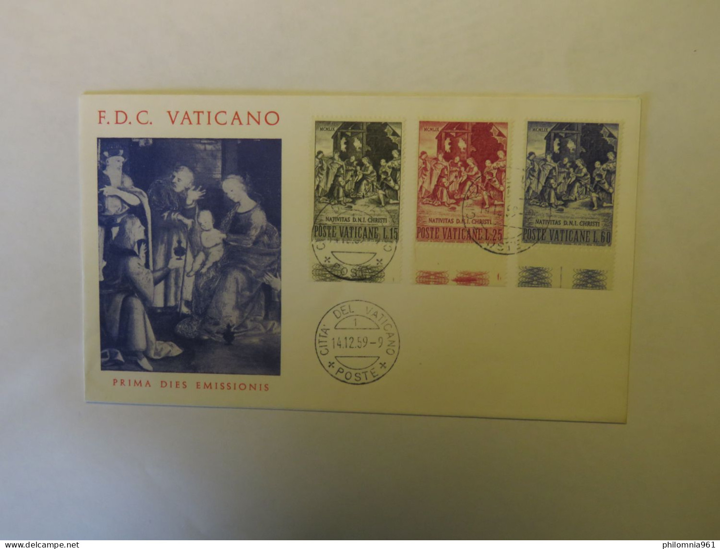 VATICAN PRIMA DIES EMISSIONIS  FDC 1959 - Other & Unclassified