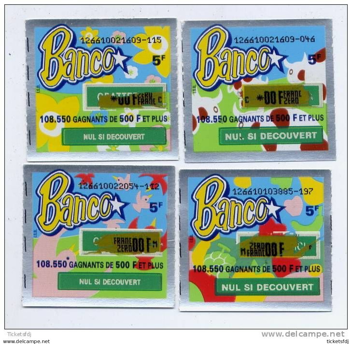 Grattage FDJ - Tickets BANCO En Francs Au Choix (12661-12662-12663-12664-12665) FRANCAISE DES JEUX - Lottery Tickets