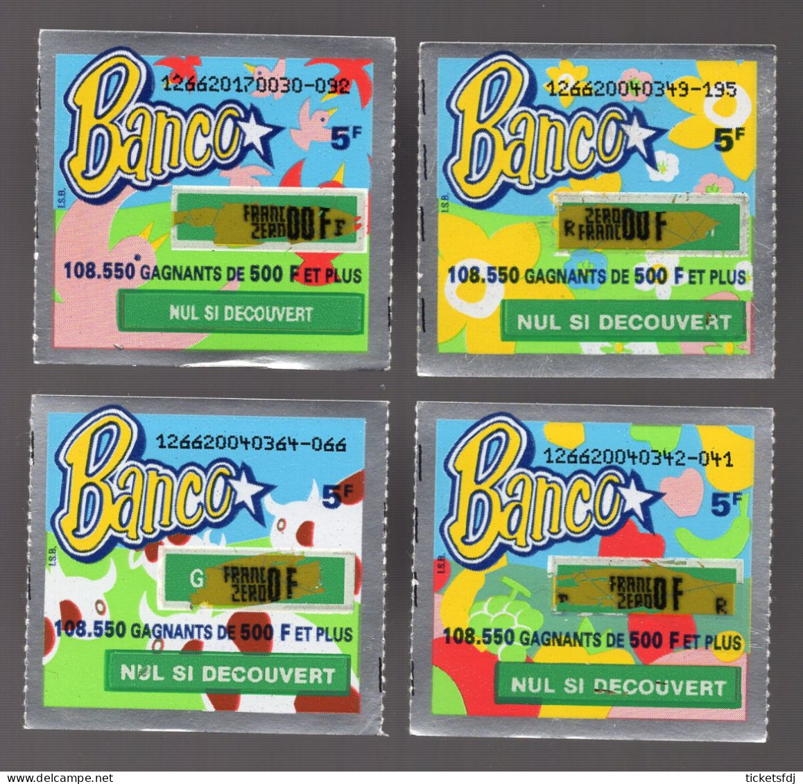 Grattage FDJ - Tickets BANCO En Francs Au Choix (12661-12662-12663-12664-12665) FRANCAISE DES JEUX - Lottery Tickets