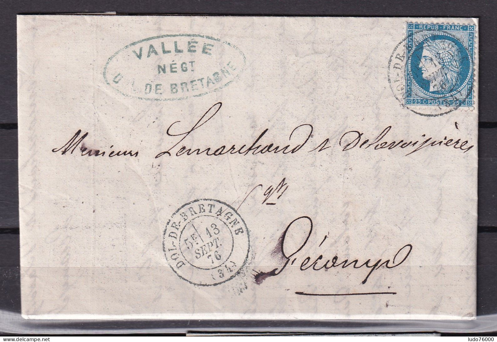 D 775 / LOT CERES N° 60 SUR LETTRE - 1871-1875 Cérès