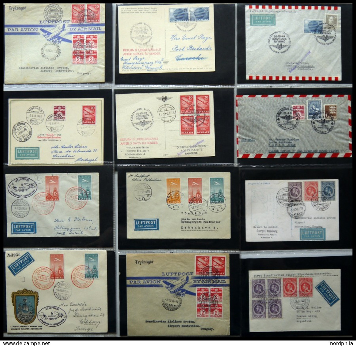 ERSTFLÜGE 1937-57, Sammlung Von 36 Verschiedenen Erstflugbelegen, Dabei Diverse Bessere!, Prachterhaltung - Luchtpostzegels
