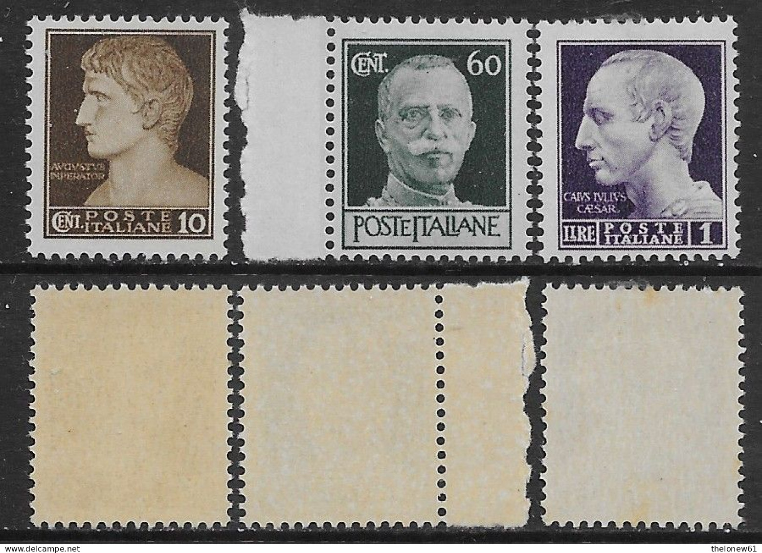 Italia Italy 1944 Luogotenenza Roma Senza Filigrana Sa N.520-522 Completa Nuova Integra MNH ** - Ungebraucht