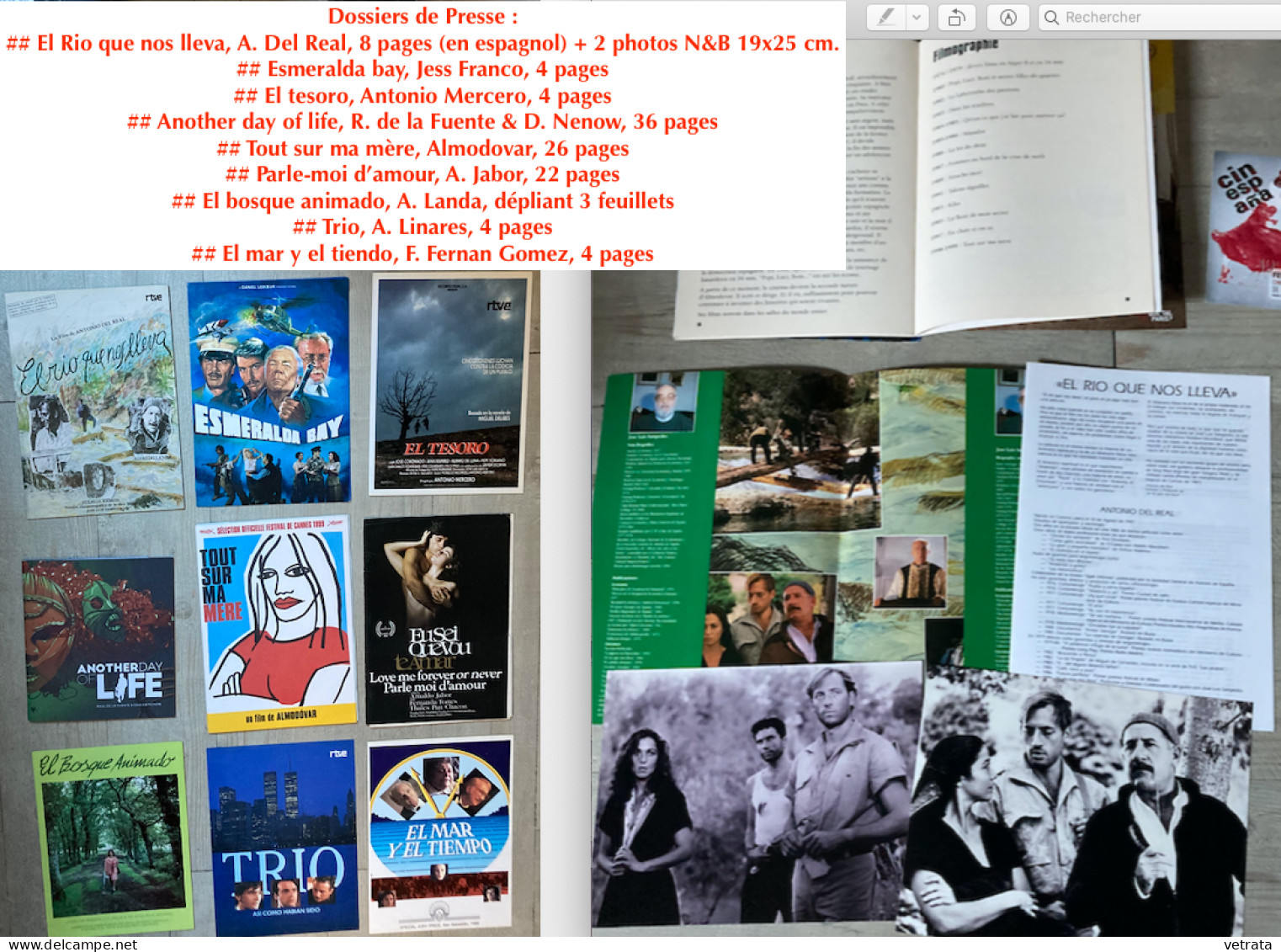CINÉMA ESPAGNOL : 3 Affiches / 9 Dossiers De Presse / 2 Revues / 9 Plaquettes / 3 Brochures / 3 Suppléments Cinéma Libér - Other & Unclassified