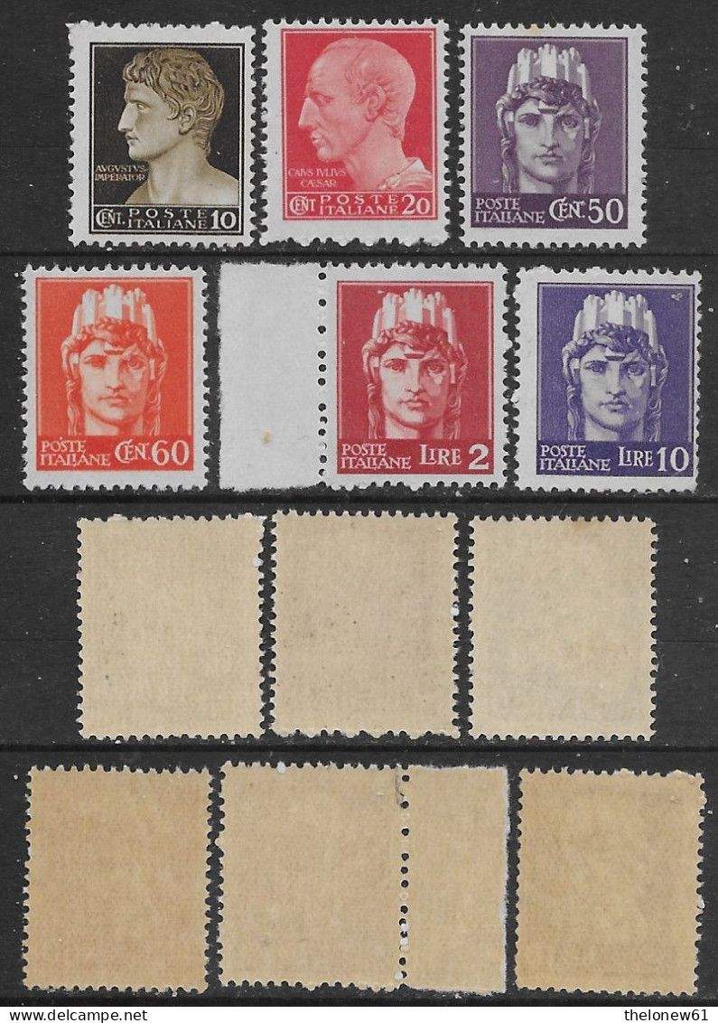 Italia Italy 1945 Luogotenenza Novara Senza Filigrana 6val Sa N.536-539,541-542 Nuovi Integri MNH ** - Neufs