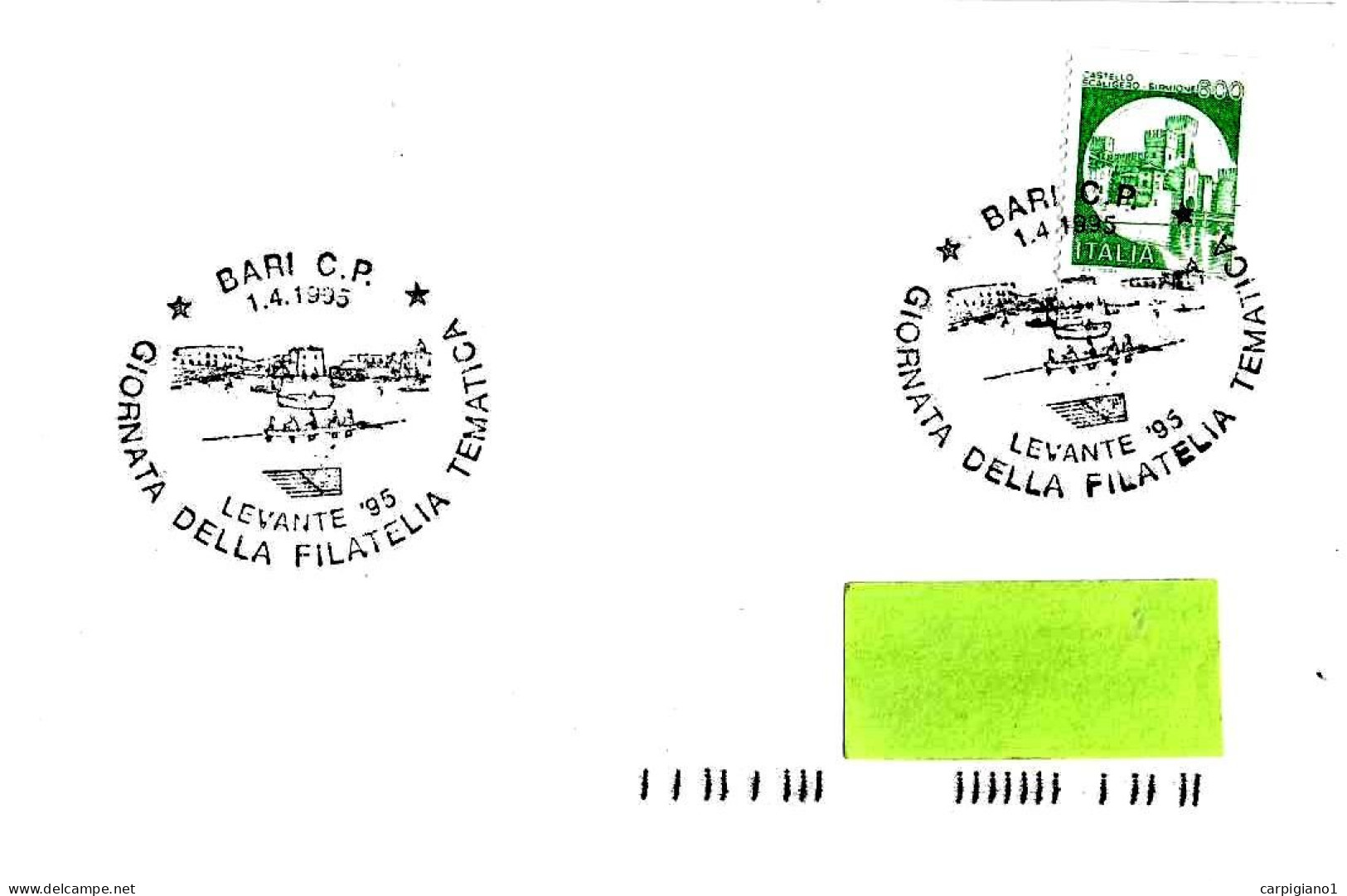 ITALIA ITALY - 1995 BARI Levante '95 Giornata Filatelia Tematica Su Busta Viaggiata - 8279 - 1991-00: Poststempel