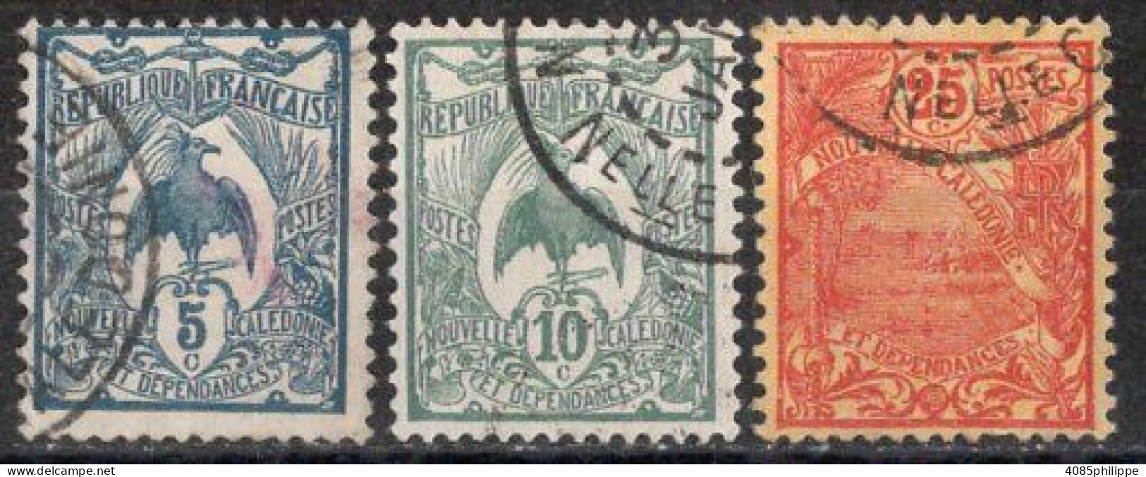 Nvelle CALEDONIE Timbres-Poste N°114, 115 & 117 Oblitérés  Cote : 2€50 - Oblitérés