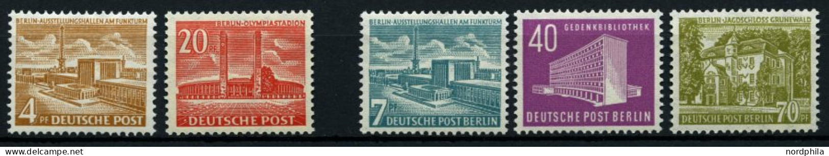 BERLIN 112/3,121-23 **, 1953, Bauten II Und III, 5 Prachtwerte, Mi. 200.- - Oblitérés