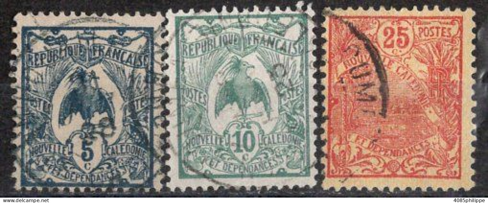 Nvelle CALEDONIE Timbres-Poste N°114, 115 & 117 Oblitérés  Cote : 2€50 - Oblitérés