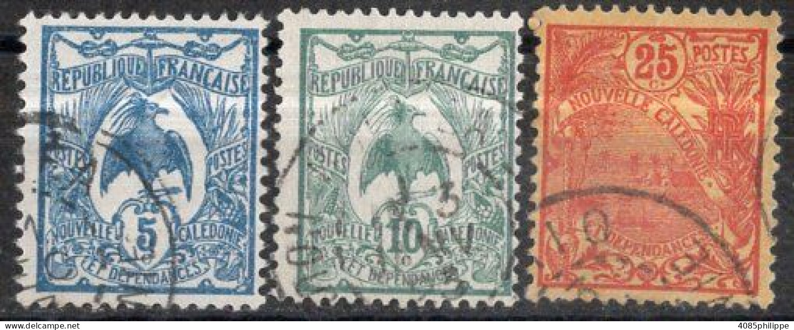 Nvelle CALEDONIE Timbres-Poste N°114, 115 & 117 Oblitérés  Cote : 2€50 - Usati