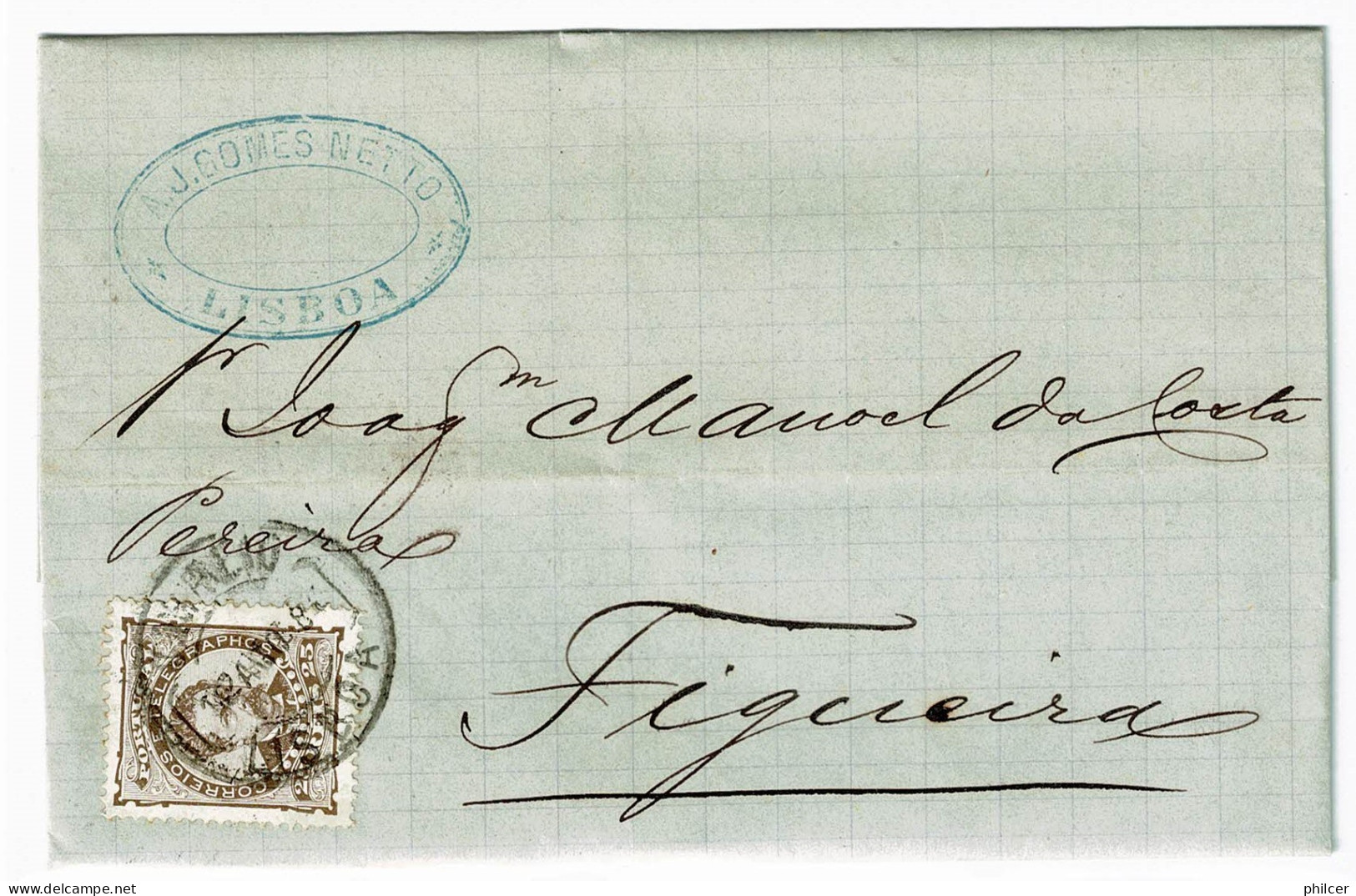 Portugal, 1884, # 57, Para Figueira - Briefe U. Dokumente