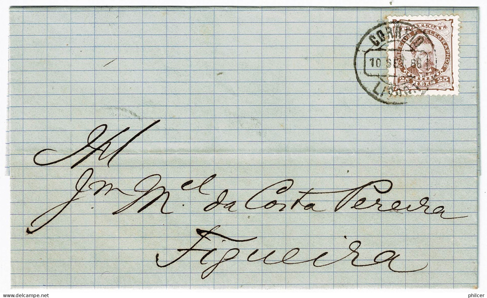 Portugal, 1886, # 57, Para A Figueira - Lettres & Documents