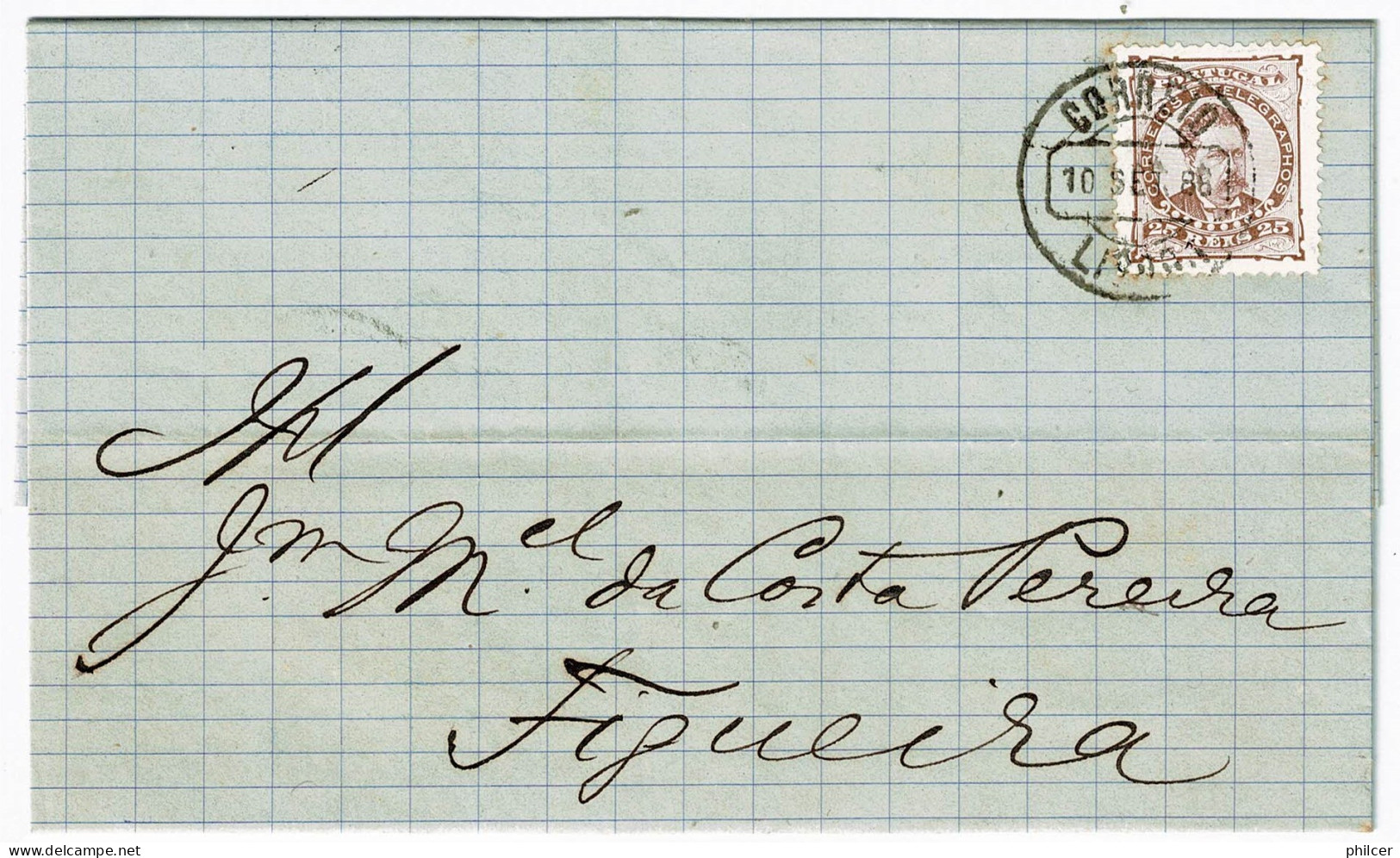 Portugal, 1886, # 57, Para A Figueira - Briefe U. Dokumente