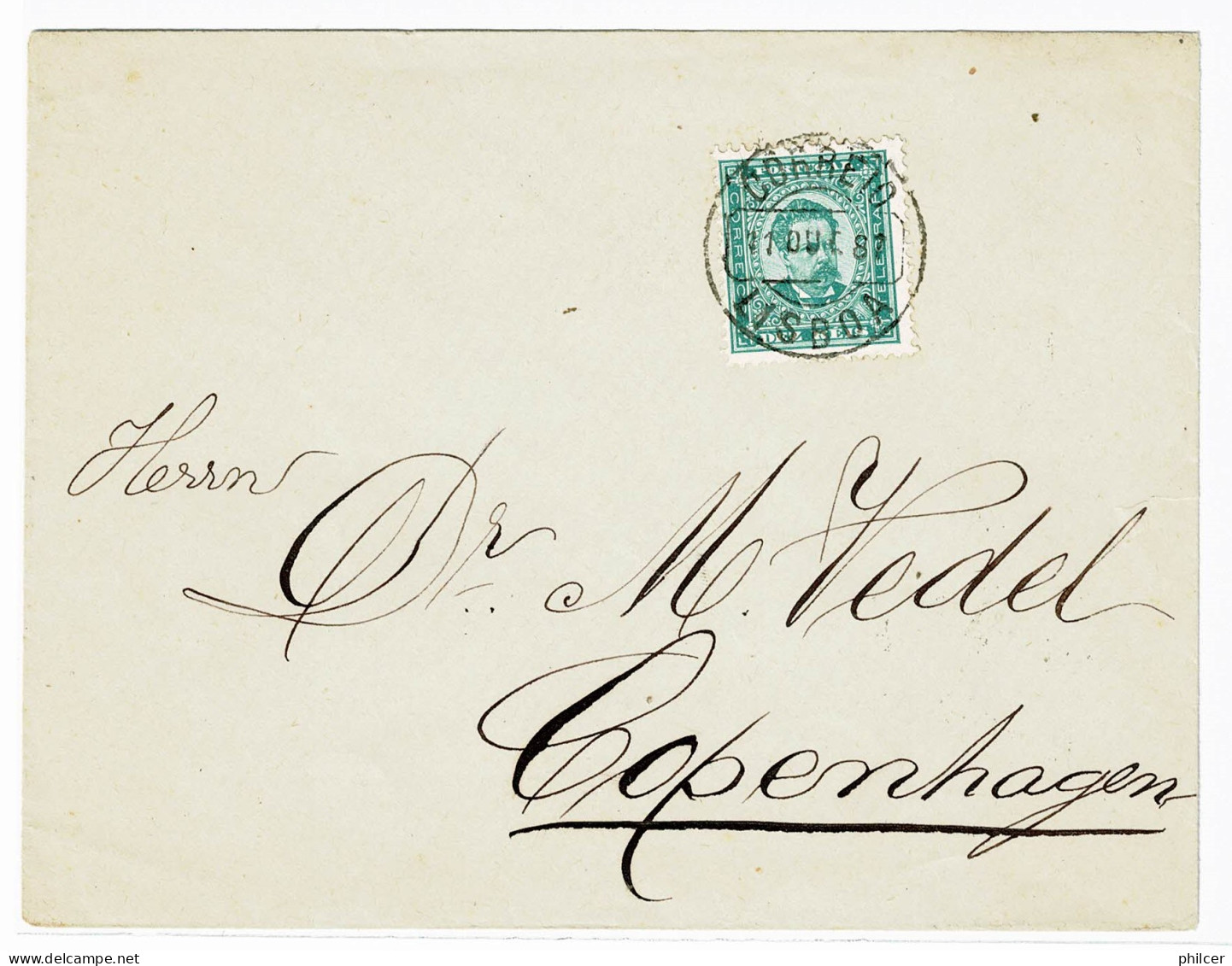 Portugal, 1887, # 61, For Copenhagen - Lettres & Documents