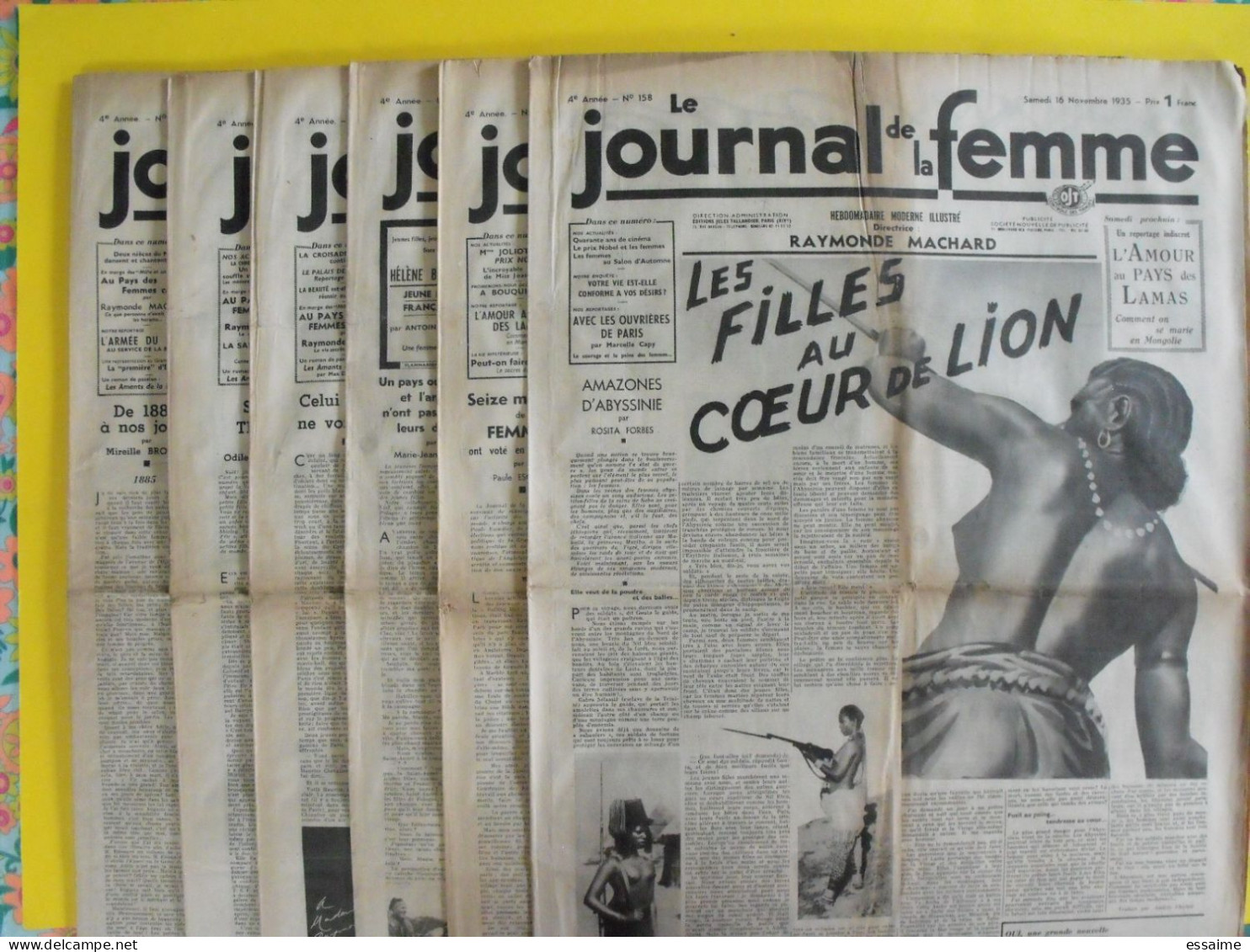 6 N° De Le Journal De La Femme De 1935. Revue Féminine. Maurice Chevallier. éthiopie Abyssinie Pologne Shirley Temple - 1900 - 1949