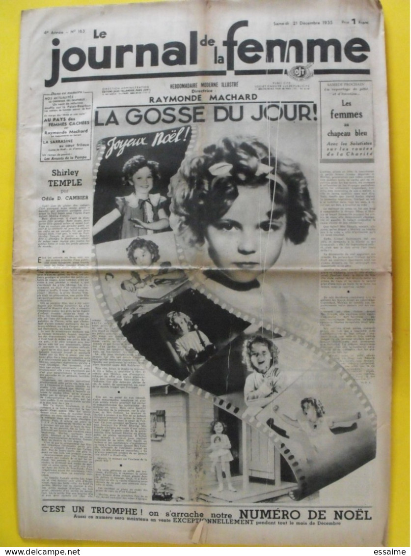 6 n° de Le journal de la femme de 1935. revue féminine. Maurice Chevallier. éthiopie abyssinie pologne shirley temple