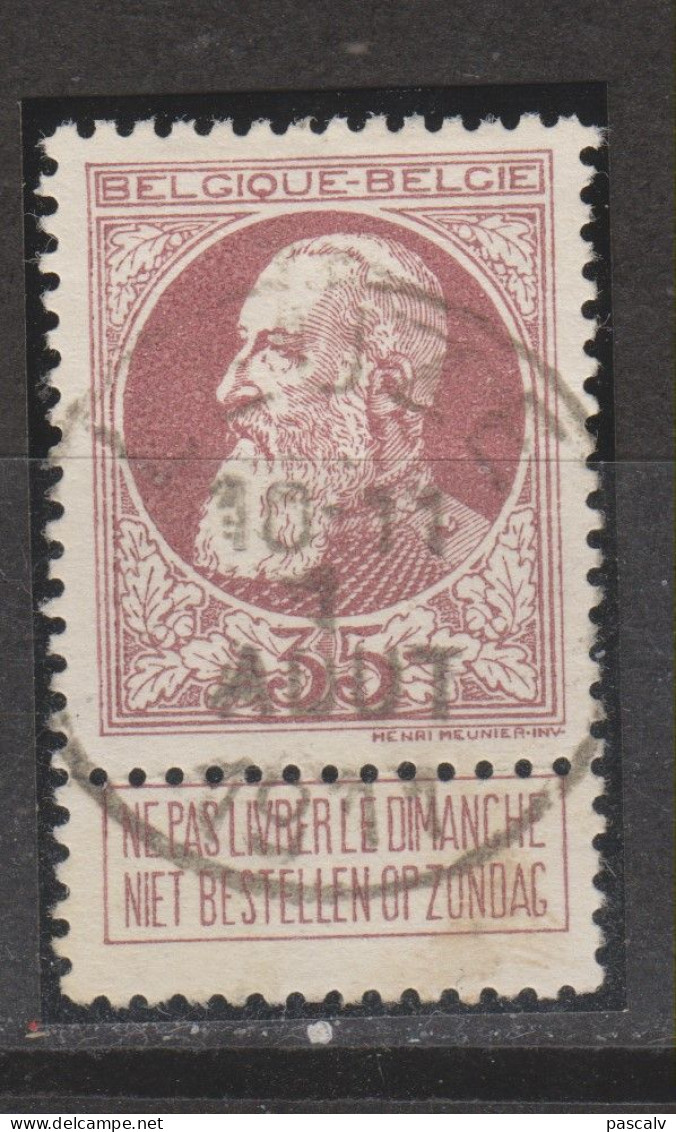 COB 77 Oblitération Centrale Type T2L LEUZE - 1905 Grosse Barbe