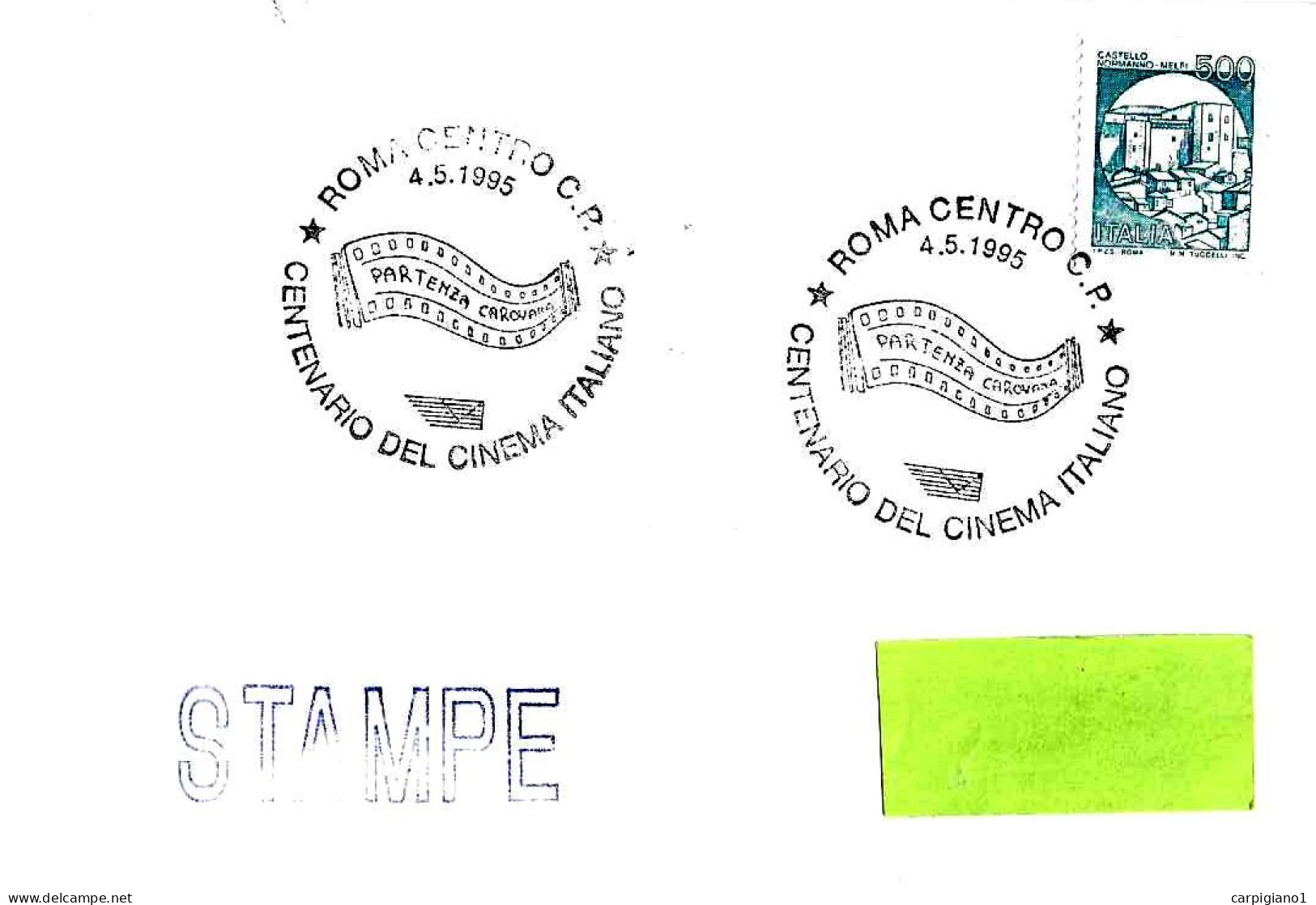 ITALIA ITALY - 1995 ROMA Partenza Carovana Per Centenario CINEMA (spezzone Di Pellicola) Su Busta Viaggiata - 8298 - 1991-00: Poststempel