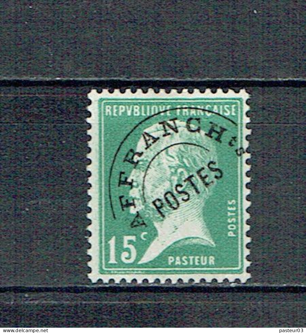 Préo 65 Pasteur 15 C. Vert Charnière - 1922-26 Pasteur