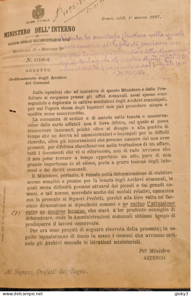 LIBRO RILEGATO PROTOCOLLO E ARCHIVIO UFFICI COMUNALI 1897 BARI - Alte Bücher