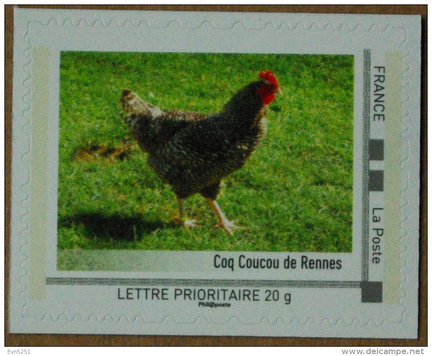 LFV4 Bretagne : Coq Coucou De Rennes (autocollant / Autoadhésif) - Unused Stamps