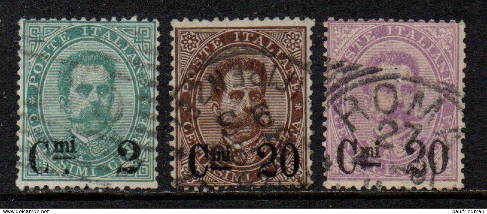 Regno 1890-91 - Effigie Umberto I - Soprastampati - Serie Completa - Usata - Dentellature E Centrature Ottime - Used