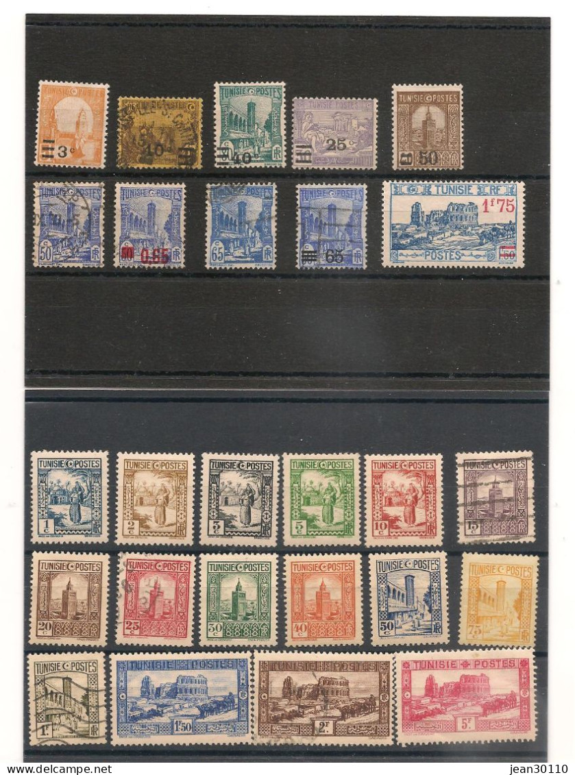 TUNISIE ANNÉE 1928/33 LOT DE TIMBRES  * Et Oblitérés Cote : 16,00 € - Neufs