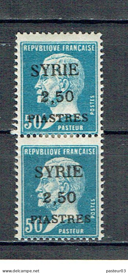 121 SYRIE Pasteur 50 C. Bleu Paire Verticale Charnière - Nuovi