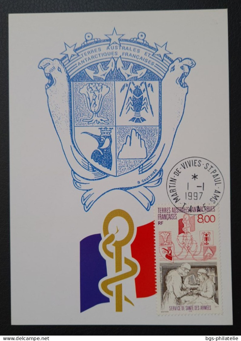 TAAF, T Numéro 219 Oblitéré De ST PAUL Le 1/1/1997 Sur Carte. - Briefe U. Dokumente