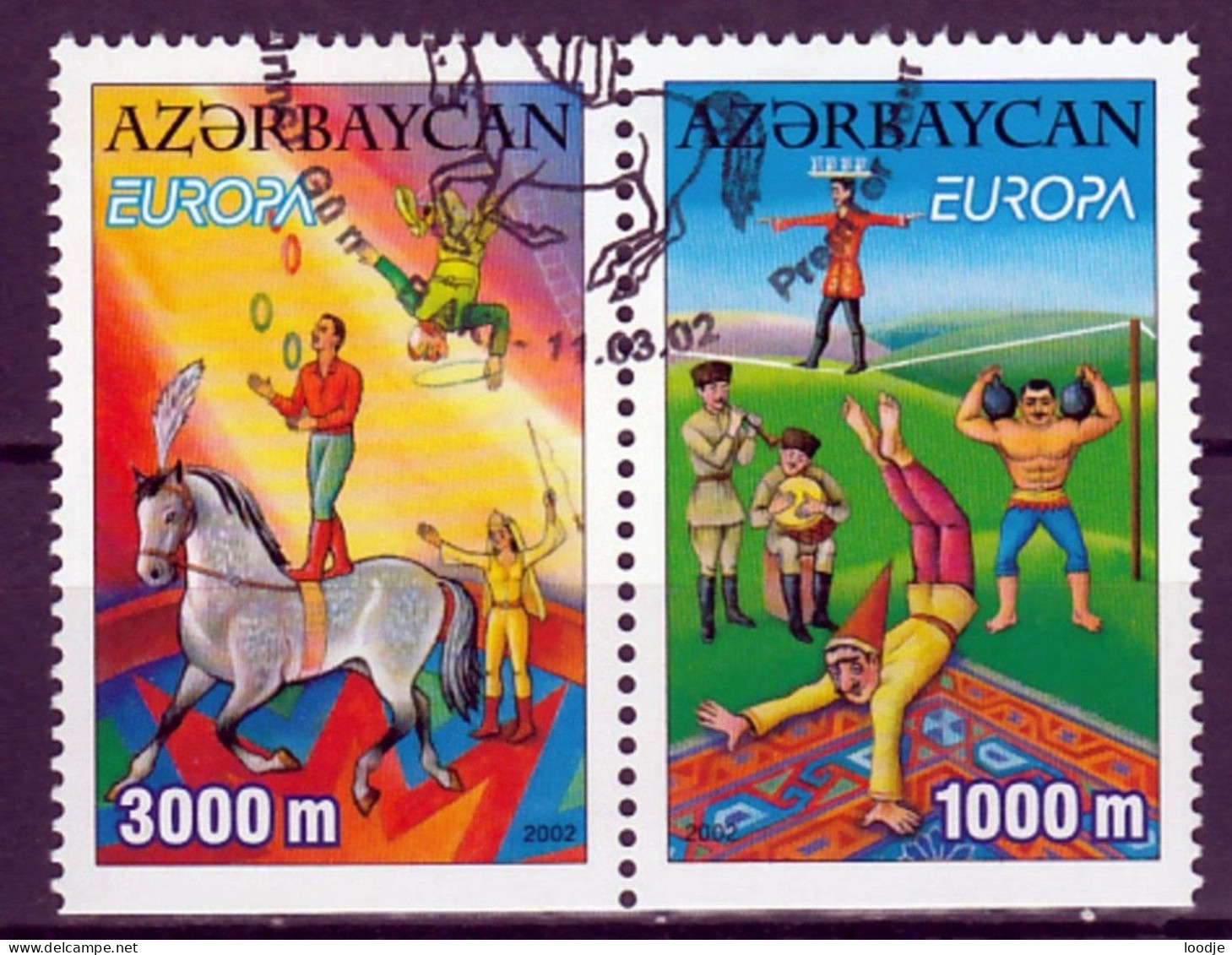 Azerbeidzjan  Europa Cept 2002 Type D Paar Gestempeld - 2002